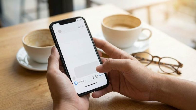 Business owner learning how to respond to messages on Instagram using smartphone communication tools