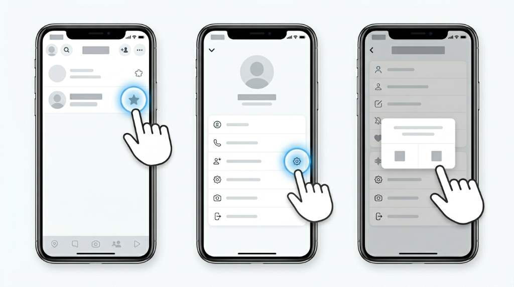 Mobile phone displaying Snapchat chat settings and friend management options