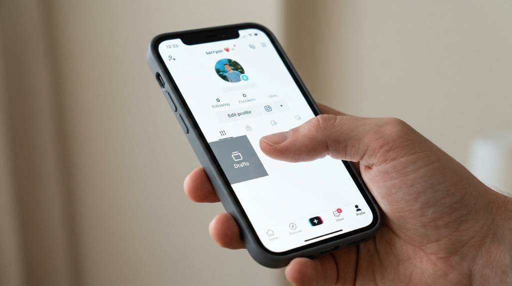 TikTok draft settings screen with save to device option enabled