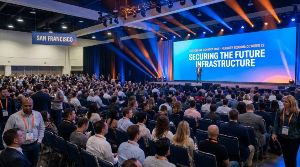 Security and infrastructure leaders attending a keynote session at Cloudflare Connect 2026 in San Francisco in October 2026
